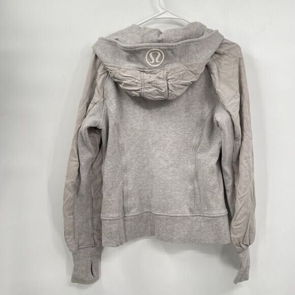 Lululemon Special Edition Ruched Women's Gray Full Zip Scuba Hoodie‎ Knit - Picture 6 of 9
